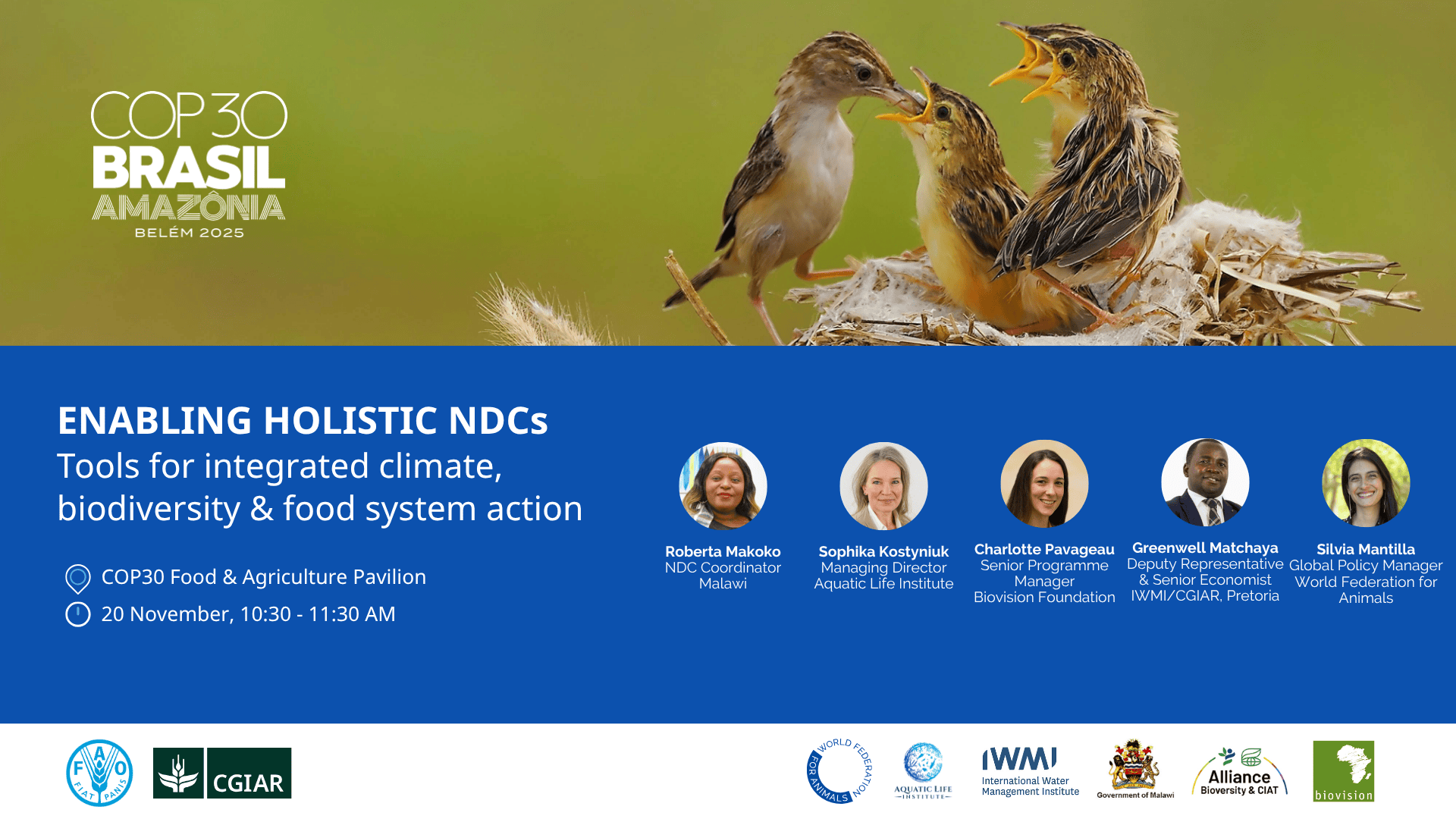 Speaker Card CGIAR FAO Pavilion